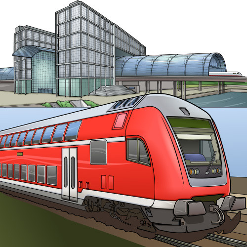 Berliner Hauptbahnhof und ein Regio-Zug